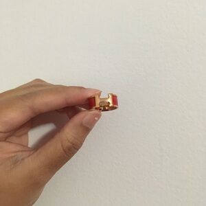 Luxurious Red with Rose Gold Hardware Jewelry H Wedding Ring One Size Fit All